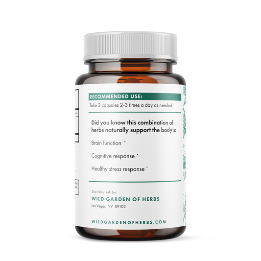 Did you know this combination of herbs naturally support the body’s: Brain function, Cognitive response, Healthy stress response.
