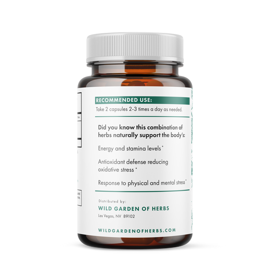 Did you know this combination of herbs naturally support the body’s: Energy and stamina levels, Antioxidant defense reducing oxidative stress, Response to physical and mental stress.