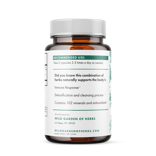 Did you know this combination of herbs naturally support the body’s: Immune Response, Detoxification and cleansing process, Contains 102 minerals and antioxidants.